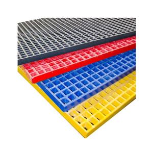 Yellow Square Molded Fiberglass Grating with Grit